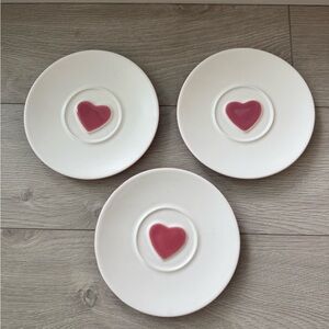 Vintage Starbucks Pink Heart Saucer Set of 3